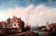unknow artist European city landscape, street landsacpe, construction, frontstore, building and architecture. 173 oil painting on canvas